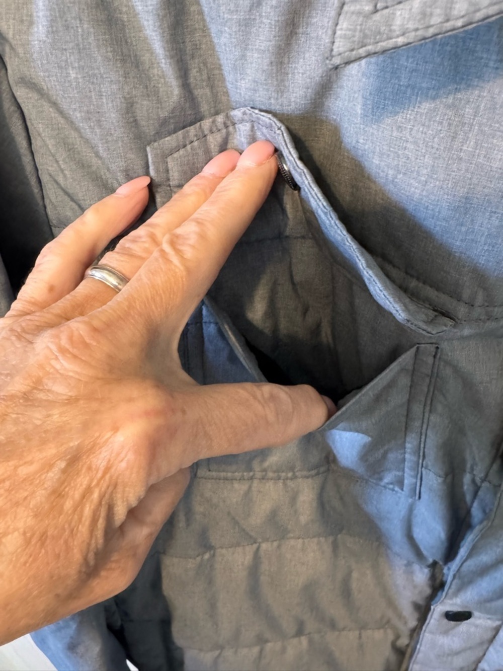 32 Degrees Heat Men's Gray Quilted Puffer Jacket Lightweight Size Medium - Picture 4 of 11